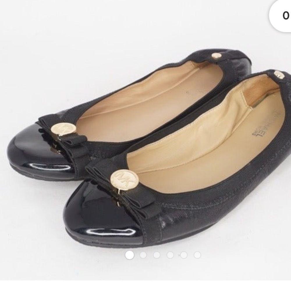 MICHAEL Michael Kors Black Dixie Bow Ballet Flats, Size 7.5